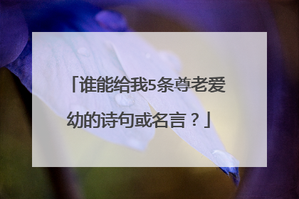 谁能给我5条尊老爱幼的诗句或名言？