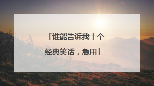 谁能告诉我十个经典笑话，急用