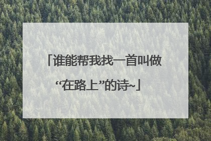 谁能帮我找一首叫做“在路上”的诗~