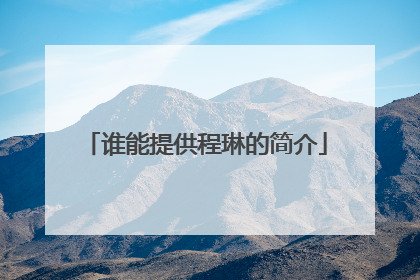 谁能提供程琳的简介