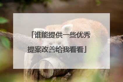 谁能提供一些优秀提案改善给我看看
