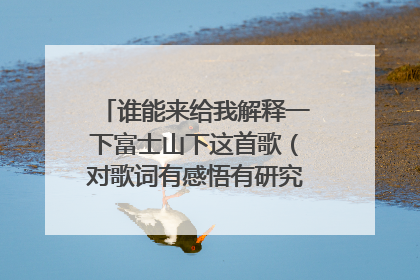 谁能来给我解释一下富士山下这首歌(对歌词有感悟有研究的朋友进)