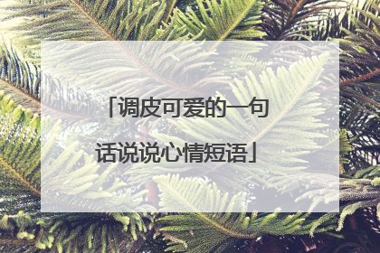 调皮可爱的一句话说说心情短语