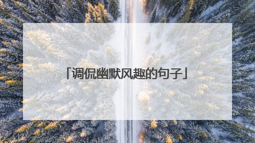 调侃幽默风趣的句子