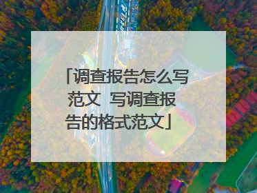 调查报告怎么写 范文 写调查报告的格式范文