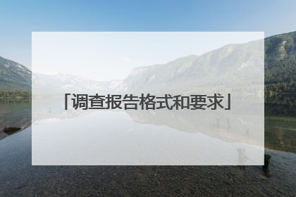 调查报告格式和要求