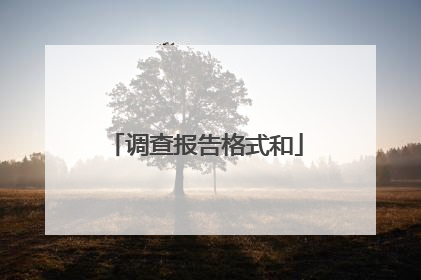 调查报告格式和