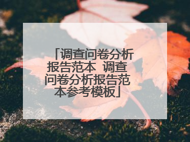 调查问卷分析报告范本 调查问卷分析报告范本参考模板
