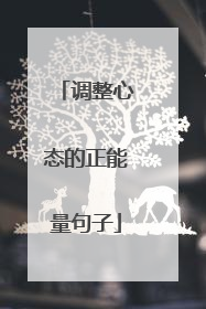 调整心态的正能量句子
