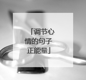 调节心情的句子正能量