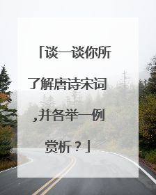 谈一谈你所了解唐诗宋词,并各举一例赏析?