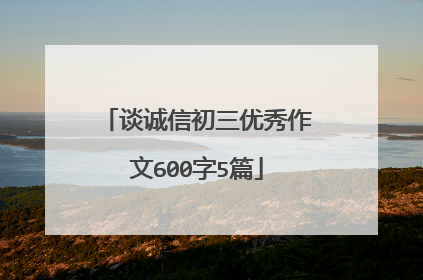 谈诚信初三优秀作文600字5篇