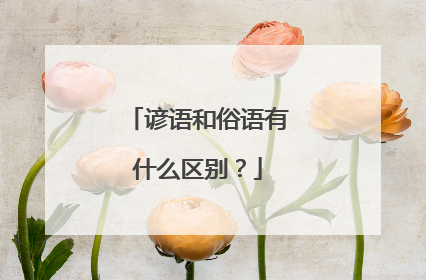 谚语和俗语有什么区别？