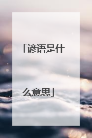 谚语是什么意思