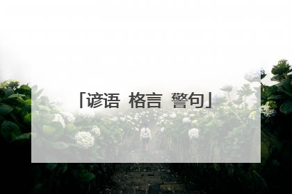 谚语 格言 警句