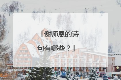 谢师恩的诗句有哪些？