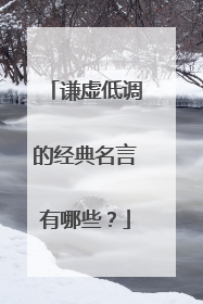 谦虚低调的经典名言有哪些？