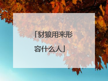 豺狼用来形容什么人