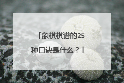 象棋棋谱的25种口诀是什么？