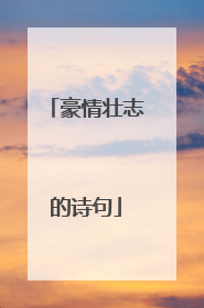 豪情壮志的诗句