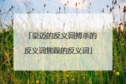 豪迈的反义词搏杀的反义词焦躁的反义词