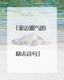 豪迈霸气的励志诗句