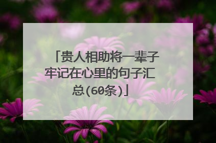 贵人相助将一辈子牢记在心里的句子汇总(60条)