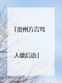 贵州方言骂人歇后语