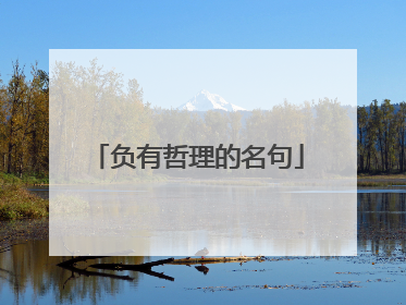 负有哲理的名句