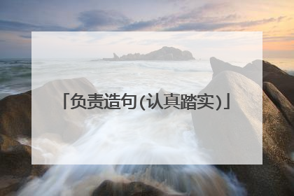 负责造句(认真踏实)