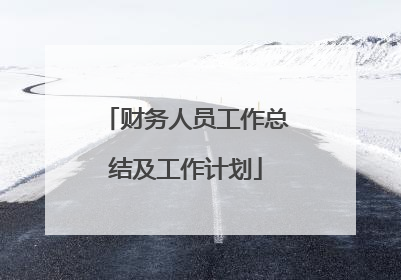 财务人员工作总结及工作计划