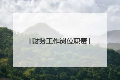 财务工作岗位职责