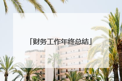 财务工作年终总结