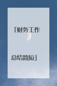财务工作总结简短