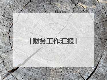 财务工作汇报