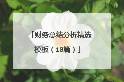 财务总结分析精选模板(10篇)