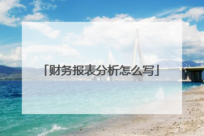 财务报表分析怎么写