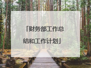 财务部工作总结和工作计划