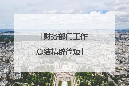 财务部门工作总结精辟简短