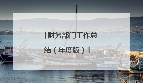财务部门工作总结(年度版)