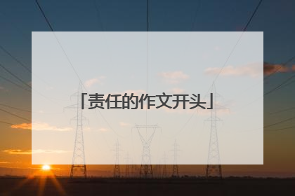 责任的作文开头