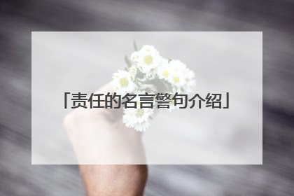 责任的名言警句介绍