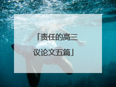 责任的高三议论文五篇