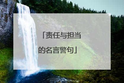 责任与担当的名言警句
