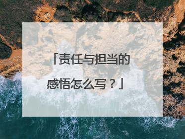 责任与担当的感悟怎么写?