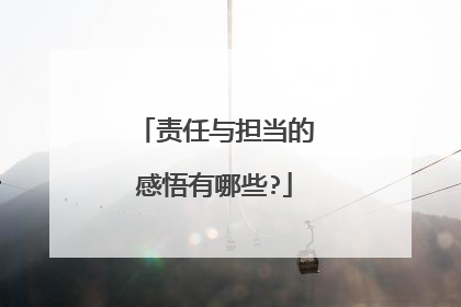 责任与担当的感悟有哪些?