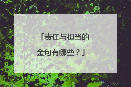 责任与担当的金句有哪些？
