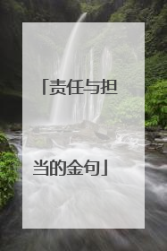 责任与担当的金句