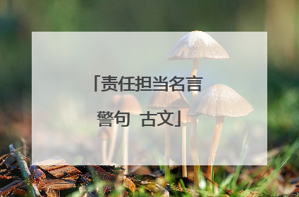 责任担当名言警句 古文