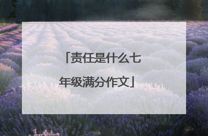 责任是什么七年级满分作文